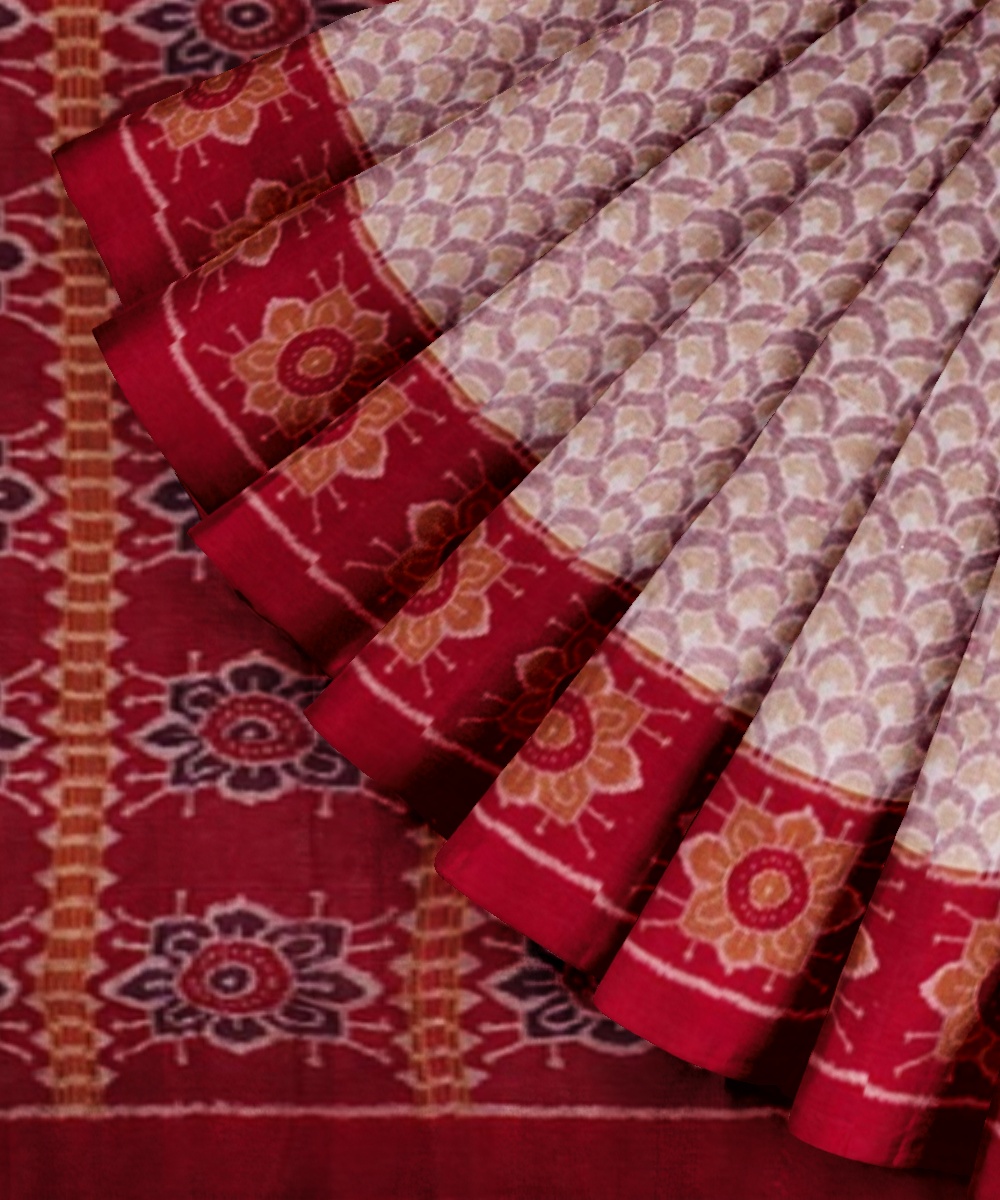 Multicolour Sambalpuri Handwoven Single Ikat Cotton Saree Image 2