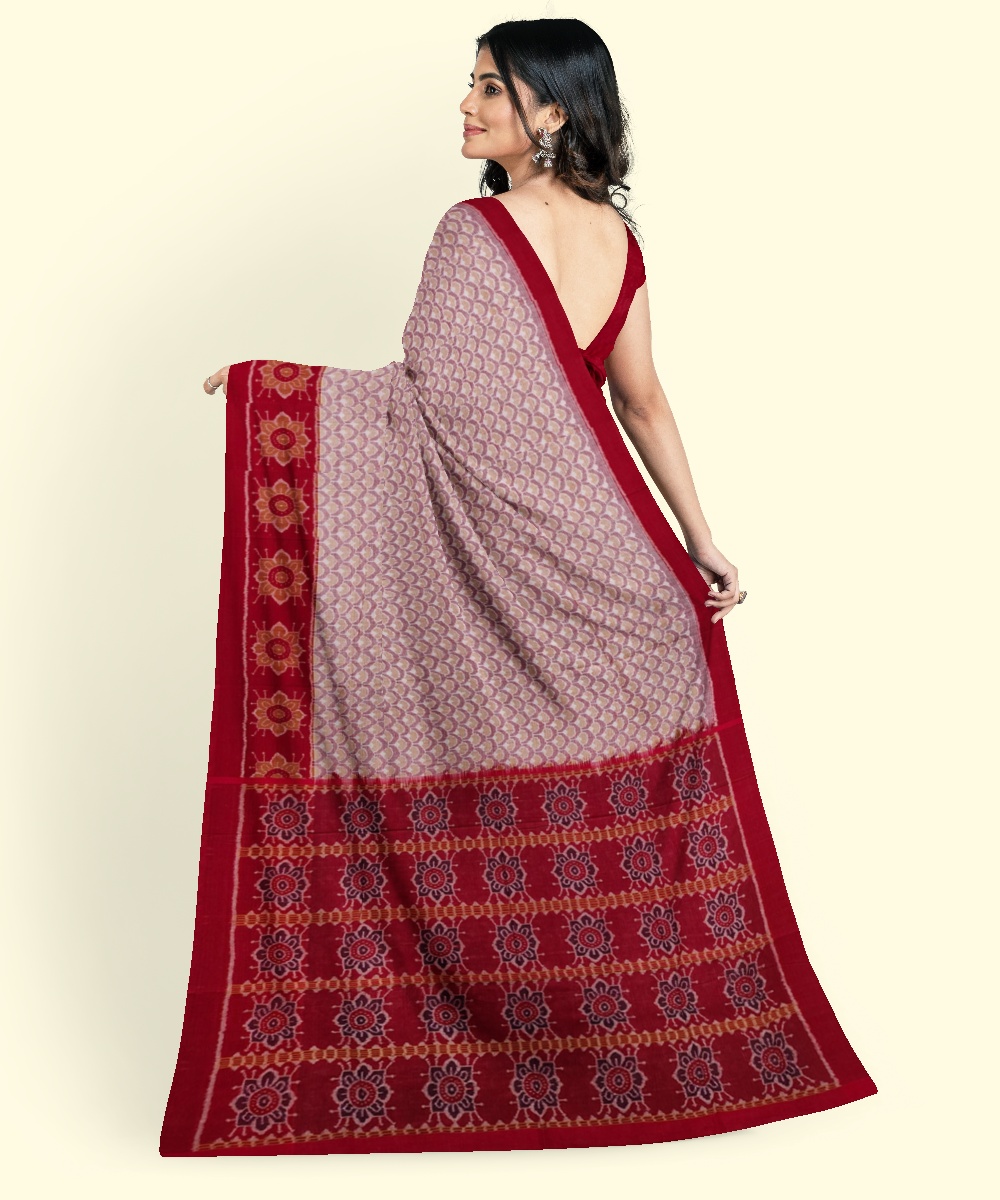 Multicolour Sambalpuri Handwoven Single Ikat Cotton Saree Image 4
