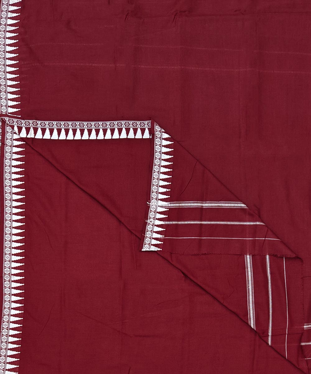 Maroon Sambalpuri Handwoven Cotton Joda Image 1