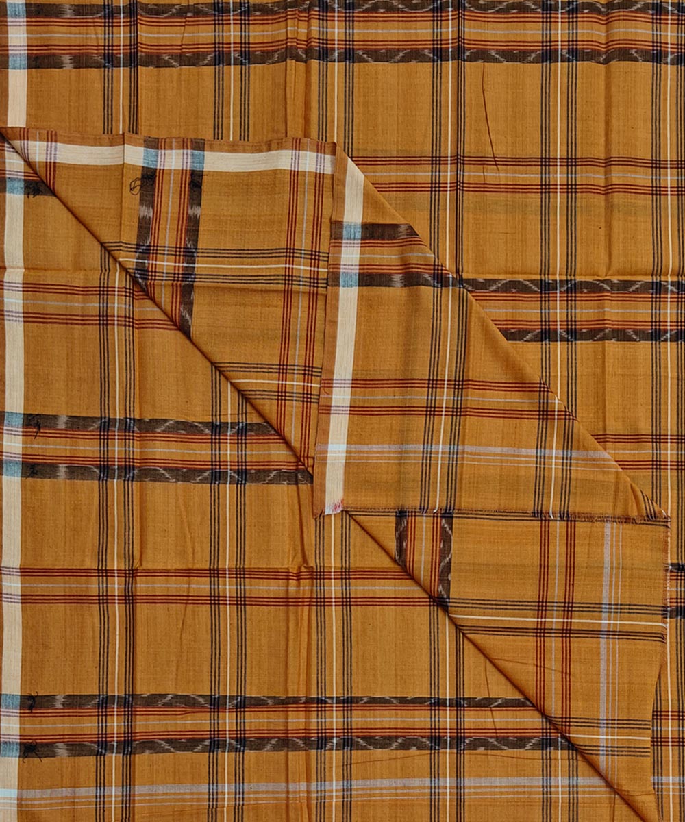 Brown Sambalpuri Handwoven Cotton Lugi SFCLUN2047