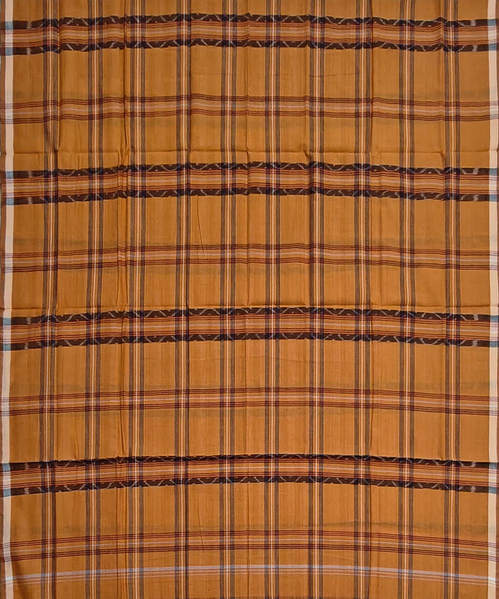 Brown Sambalpuri Handwoven Cotton Lugi Image 3