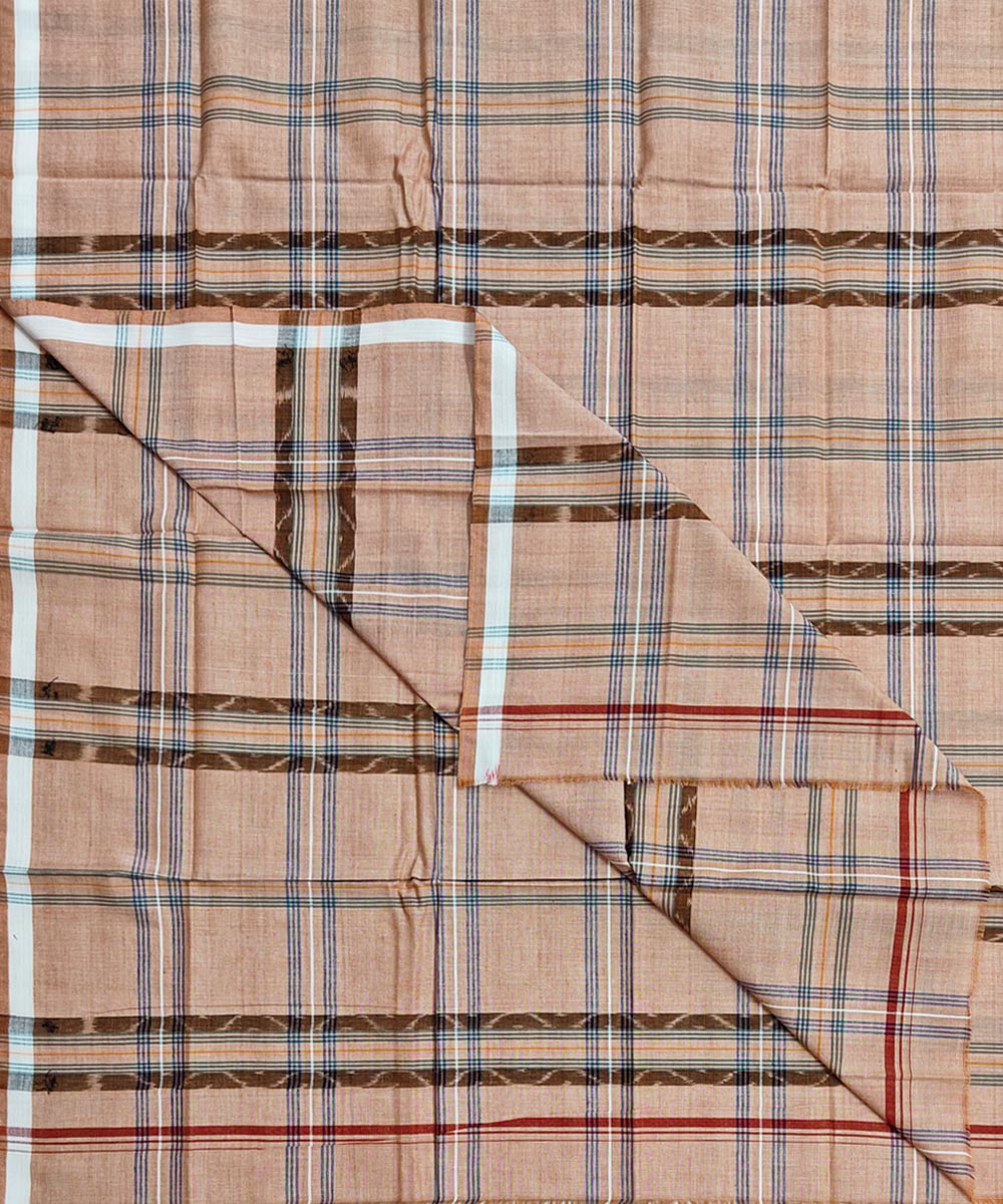 Beige Sambalpuri Handwoven Cotton Lugi SFCLUN2049