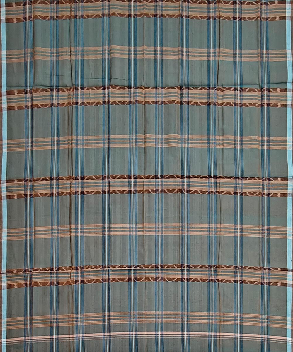 Green Sambalpuri Handwoven Cotton Lugi Image 3