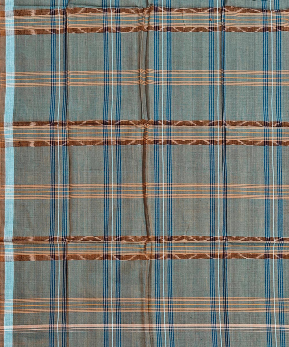 Green Sambalpuri Handwoven Cotton Lugi Image 4