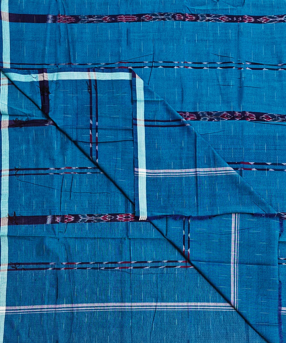 Green Sambalpuri Handwoven Cotton Lugi SFCLUN2055