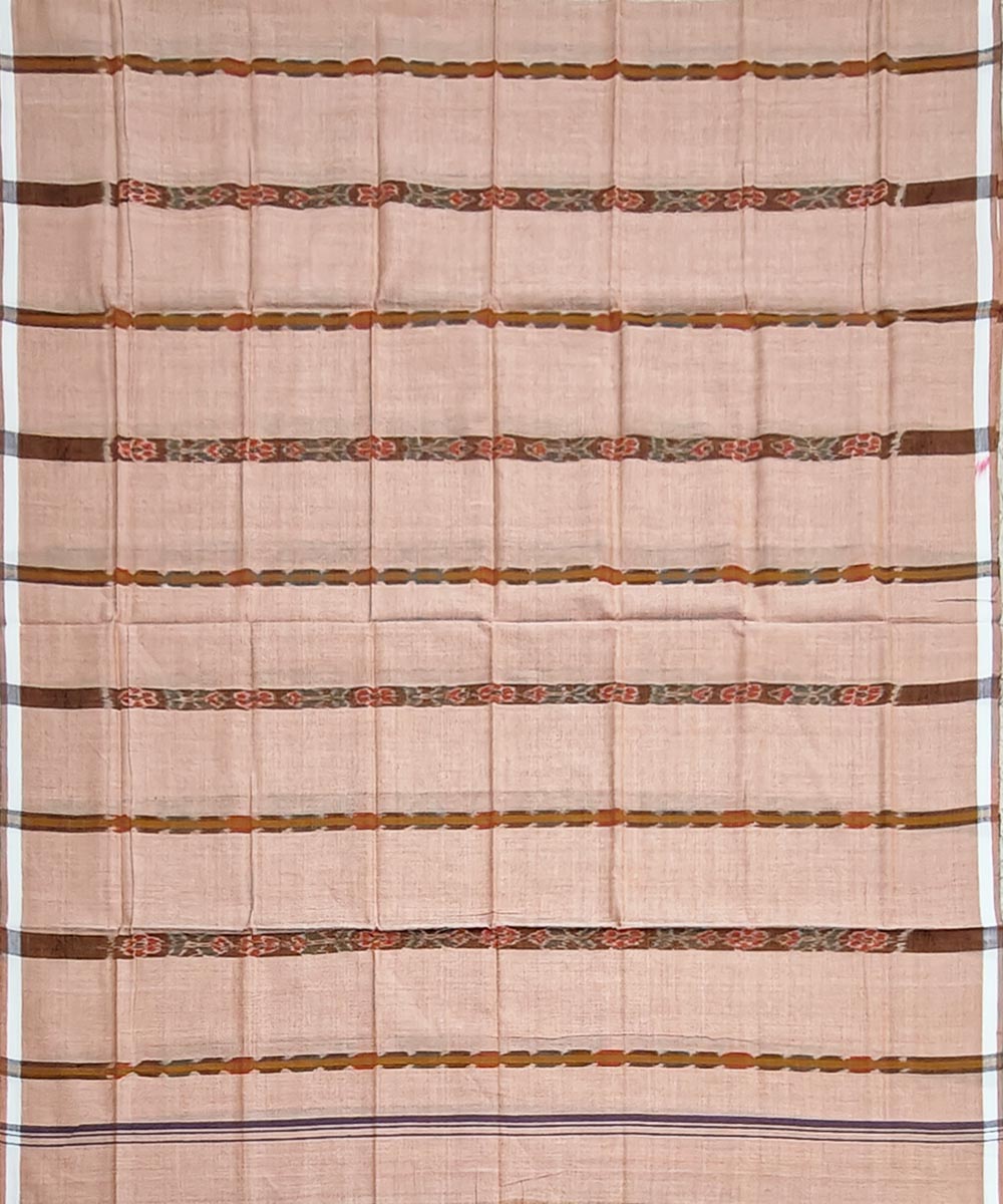 Beige Sambalpuri Handwoven Cotton Lugi Image 3