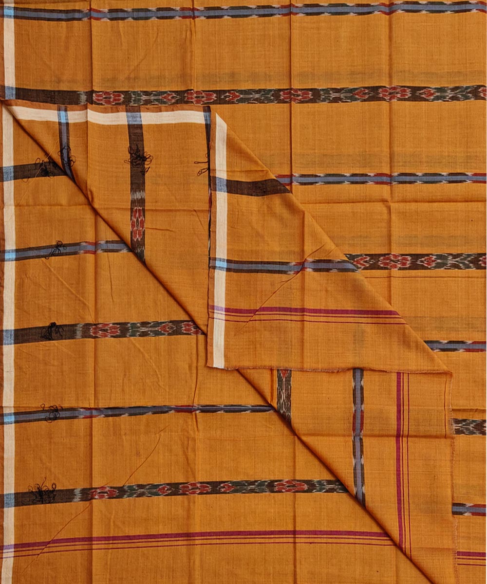 Brown Sambalpuri Handwoven Cotton Lugi SFCLUN2061