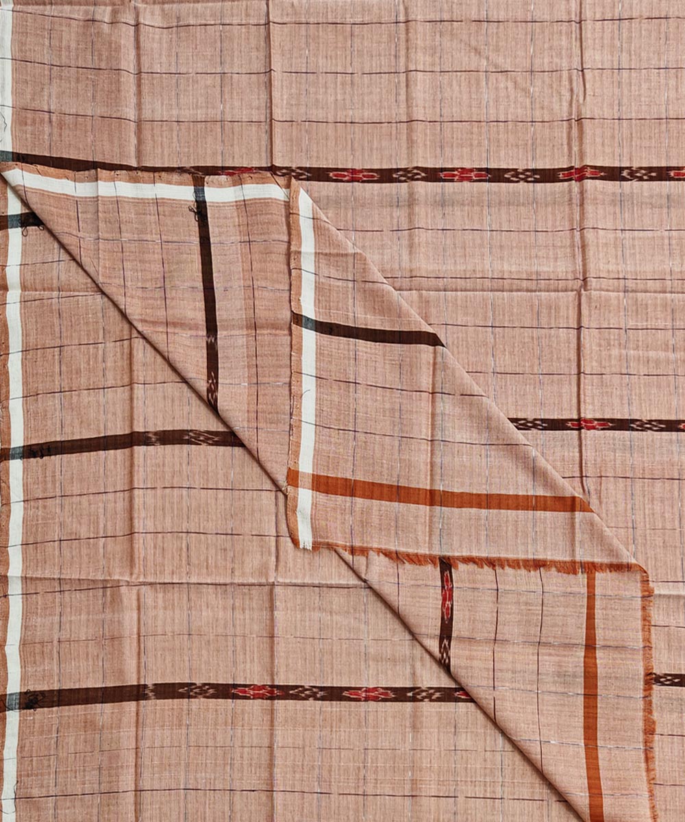 Beige Sambalpuri Handwoven Cotton Lugi SFCLUN2063