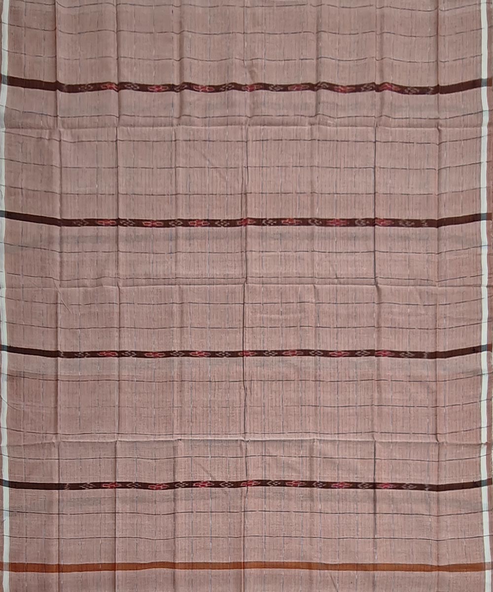 Beige Sambalpuri Handwoven Cotton Lugi Image 3