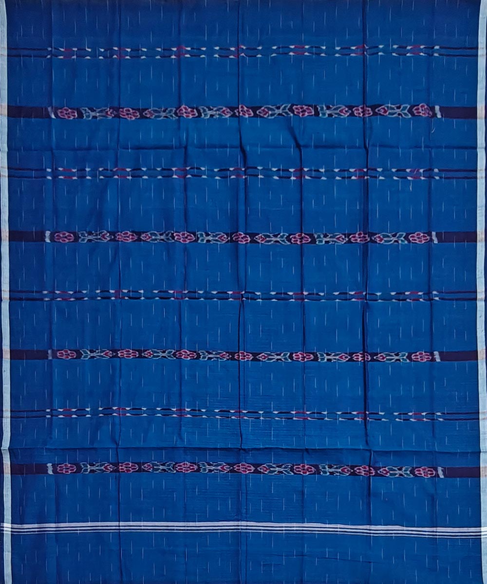 Blue Sambalpuri Handwoven Cotton Lugi Image 3