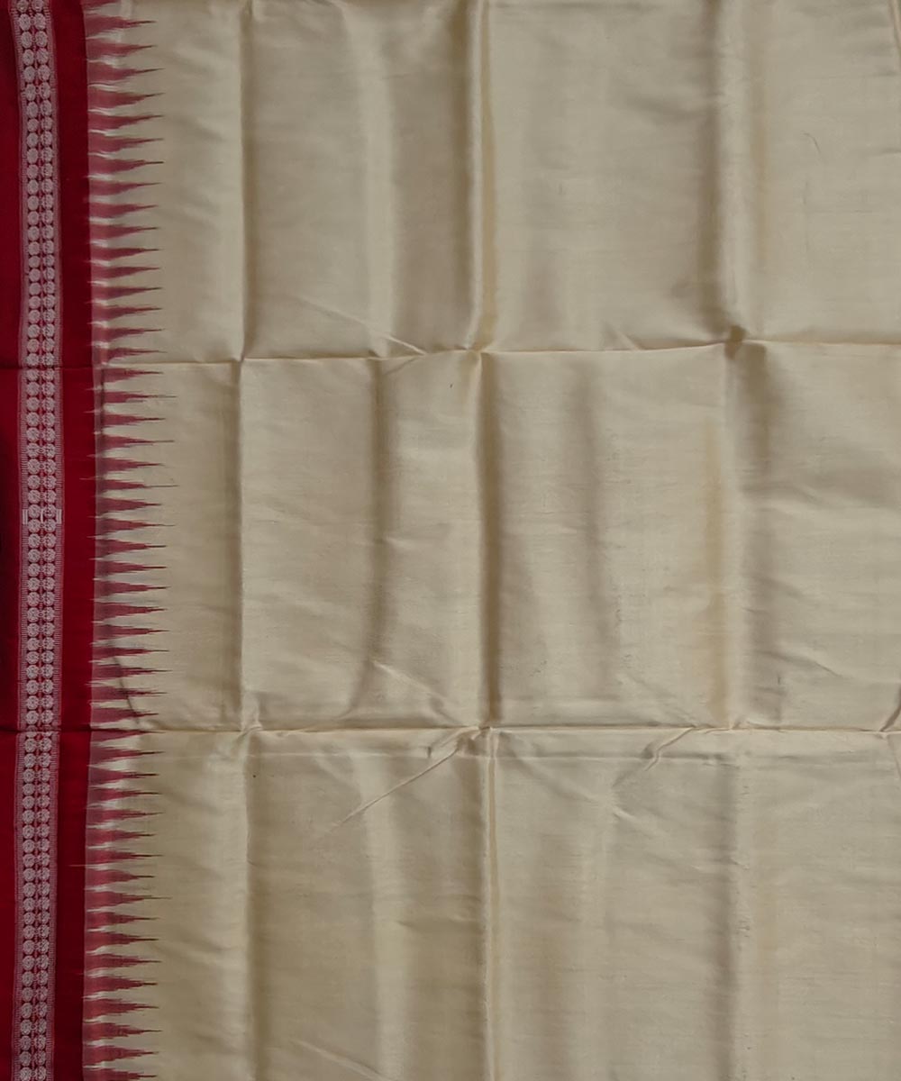 Beige Maroon Sambalpuri Handwoven Silk Joda Image 5