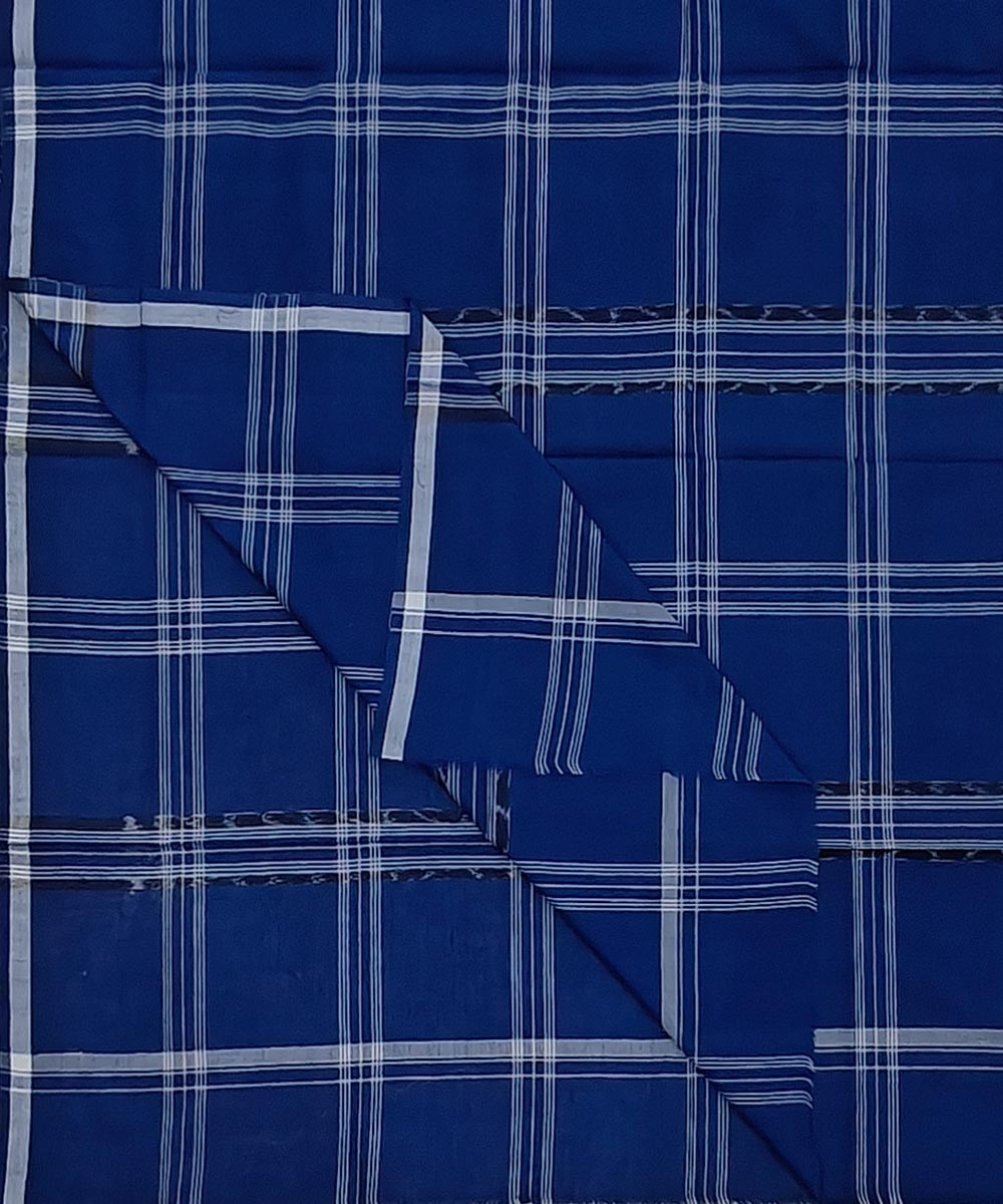 Blue Sambalpuri Handwoven Cotton Lugi Image 1