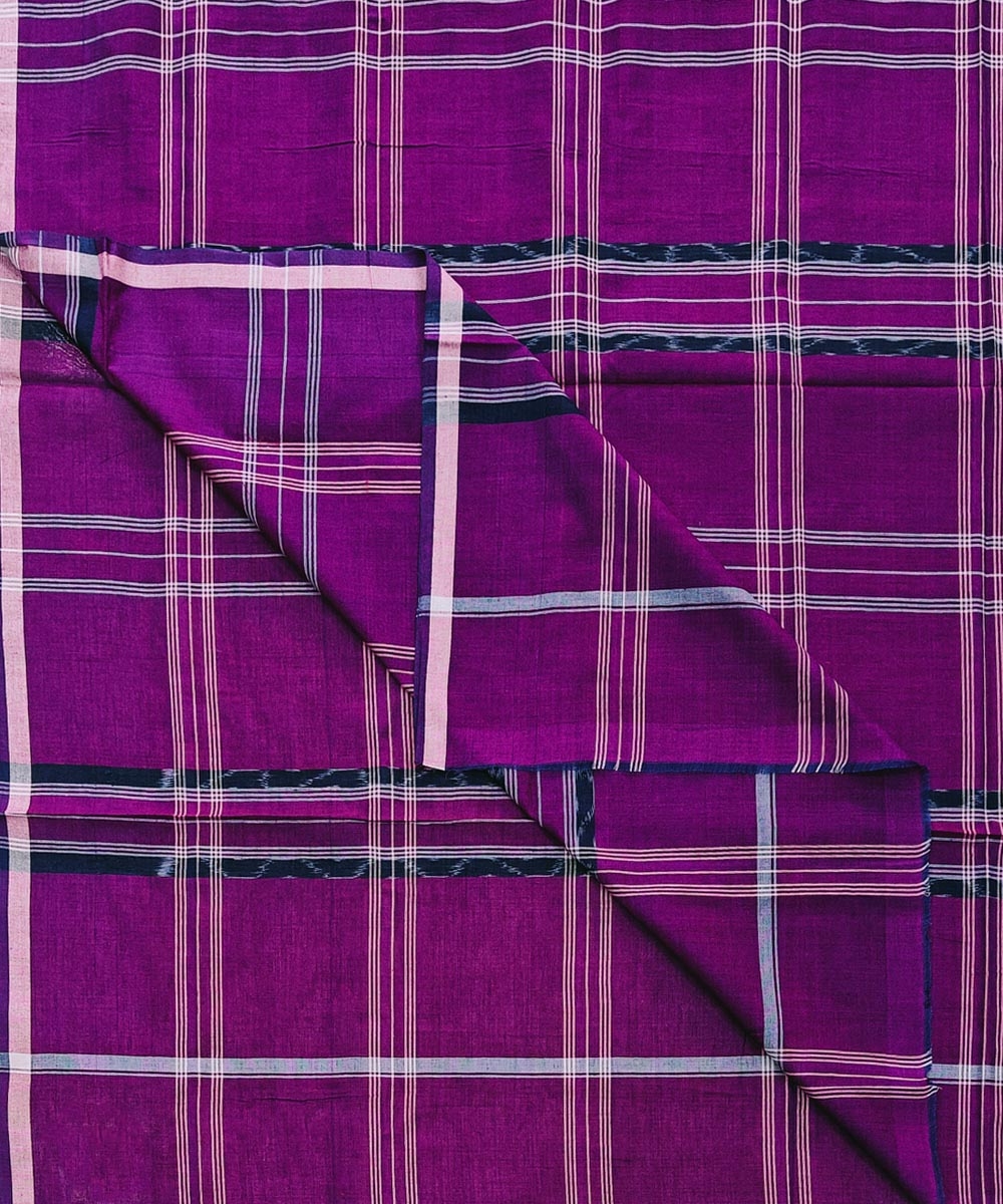 Purple Sambalpuri Handwoven Cotton Lugi Image 1