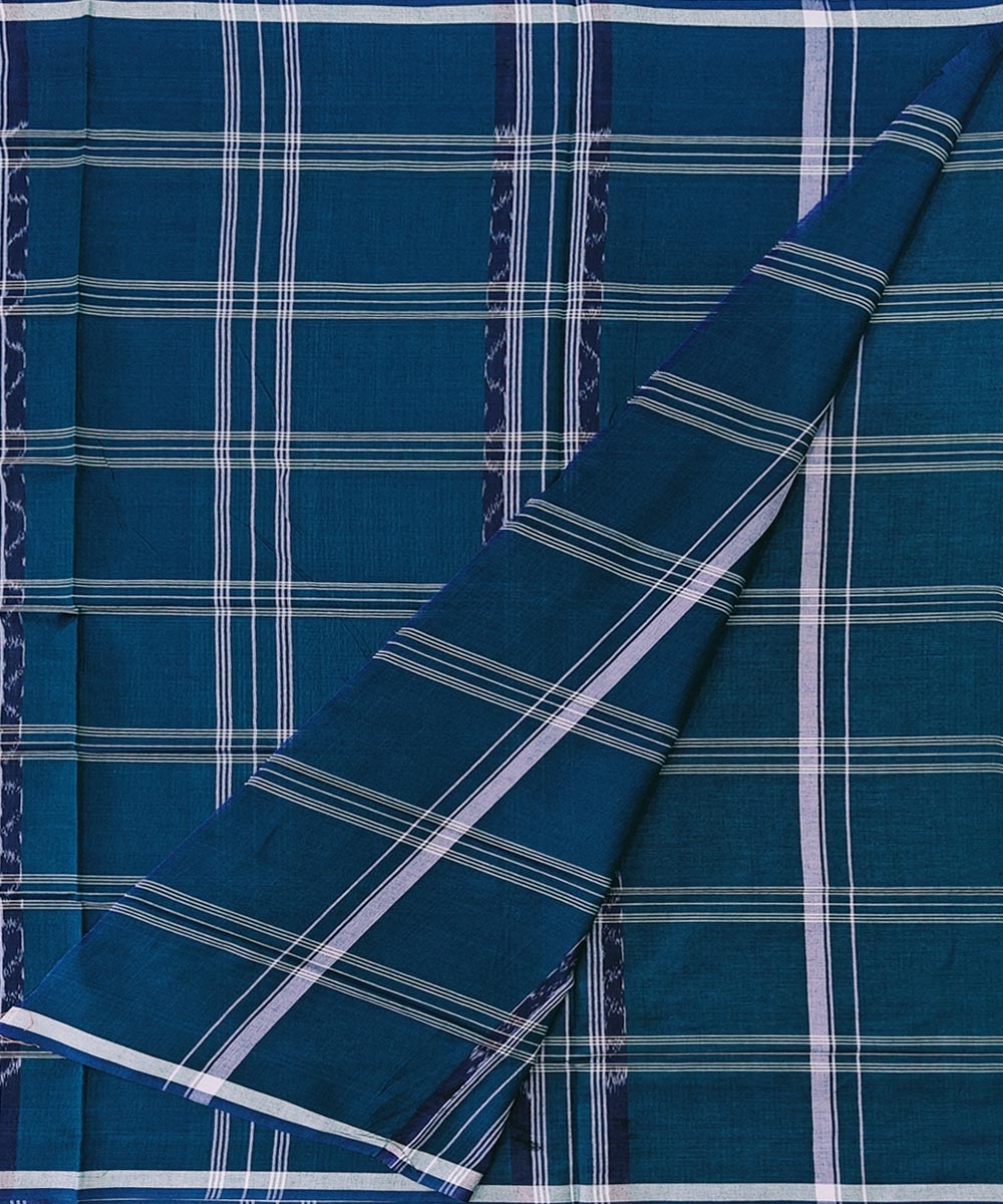 Green Sambalpuri Handwoven Cotton Lugi Image 2