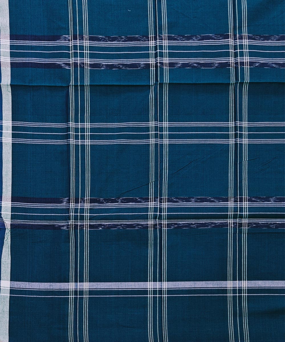 Green Sambalpuri Handwoven Cotton Lugi Image 4