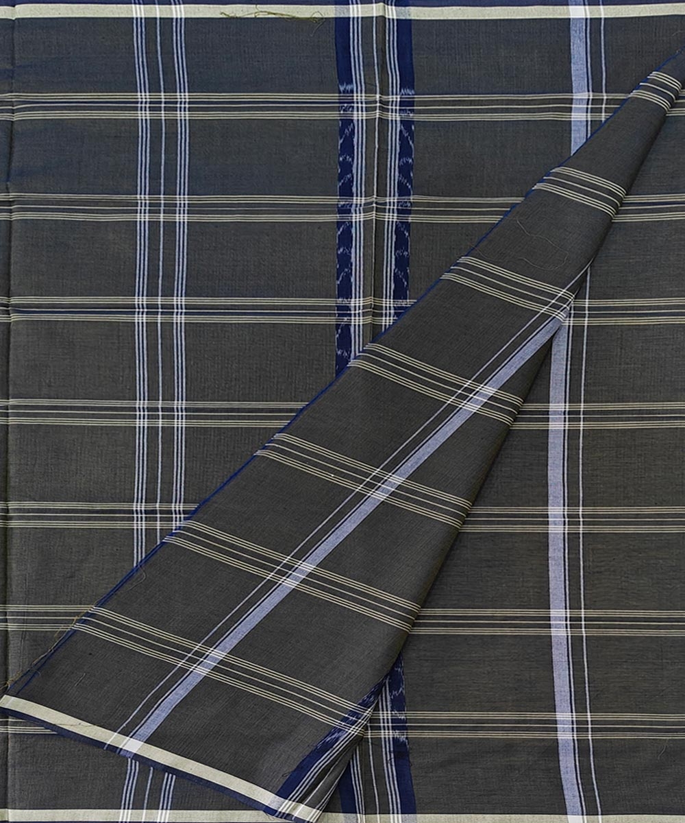 Olive Sambalpuri Handwoven Cotton Lugi Image 2