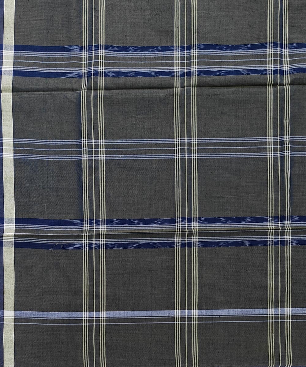 Olive Sambalpuri Handwoven Cotton Lugi Image 4