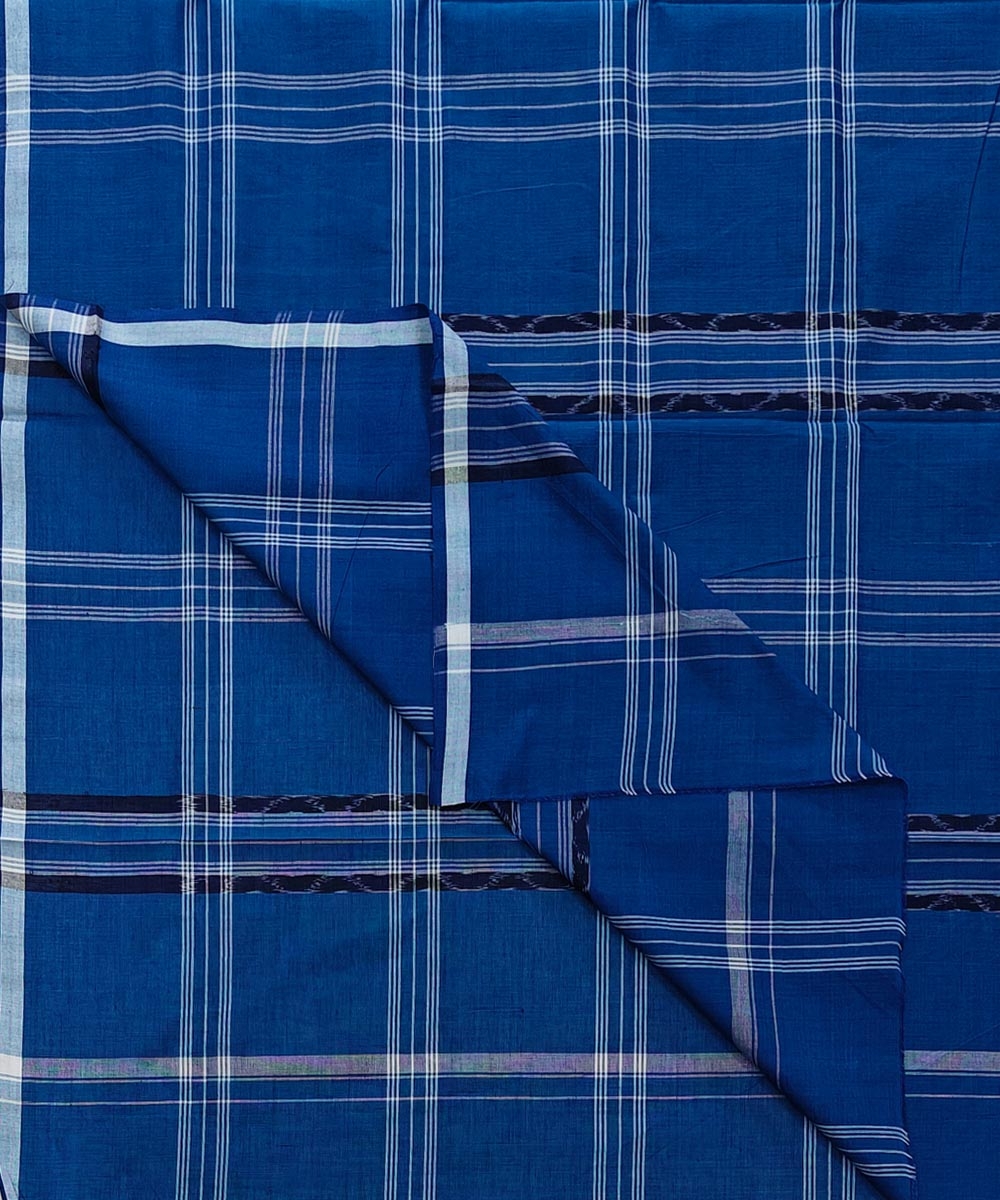 Blue Sambalpuri Handwoven Cotton Lugi Image 1