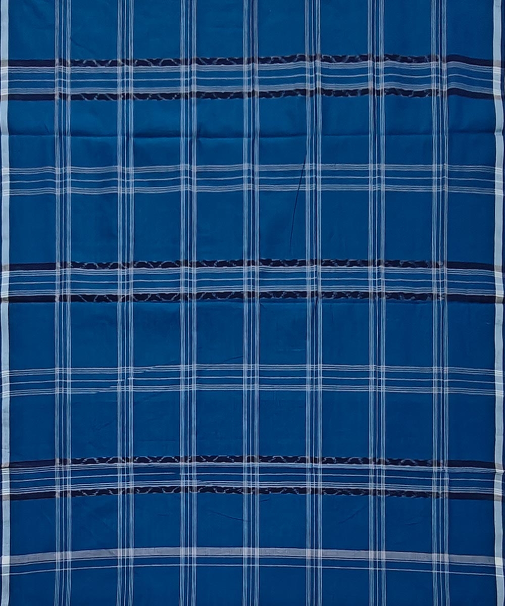Blue Sambalpuri Handwoven Cotton Lugi Image 3