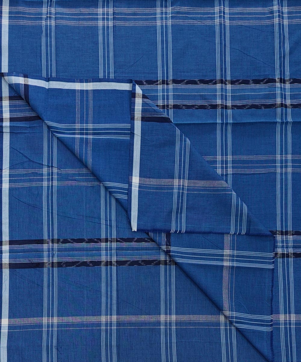 Blue Sambalpuri Handwoven Cotton Lugi Image 1