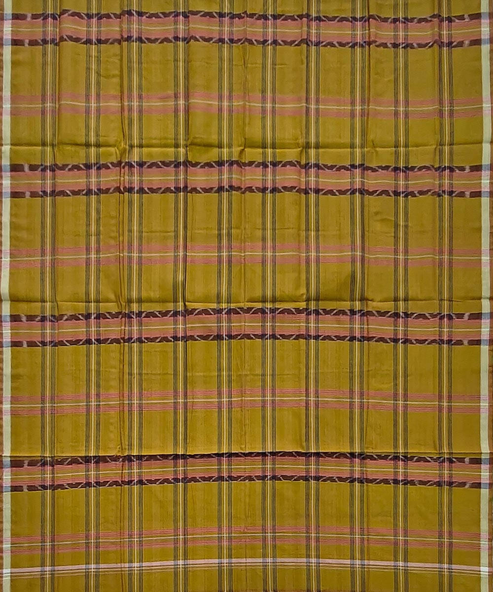 Golden Brown Sambalpuri Handwoven Cotton Lugi Image 3