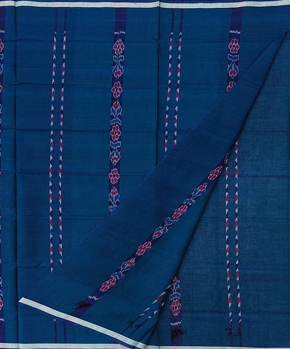 Blue Sambalpuri Handwoven Cotton Lugi Image 2