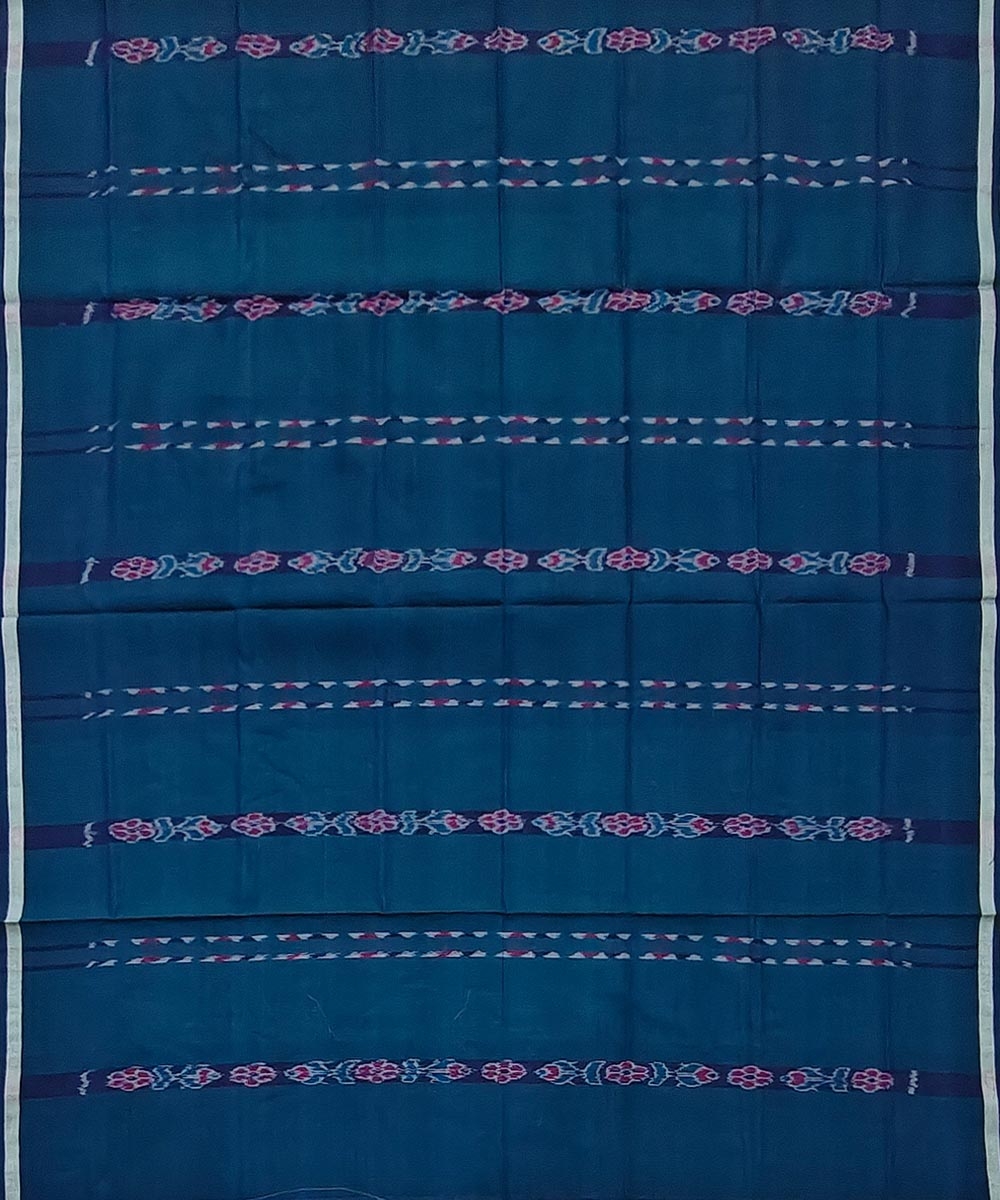 Blue Sambalpuri Handwoven Cotton Lugi Image 3