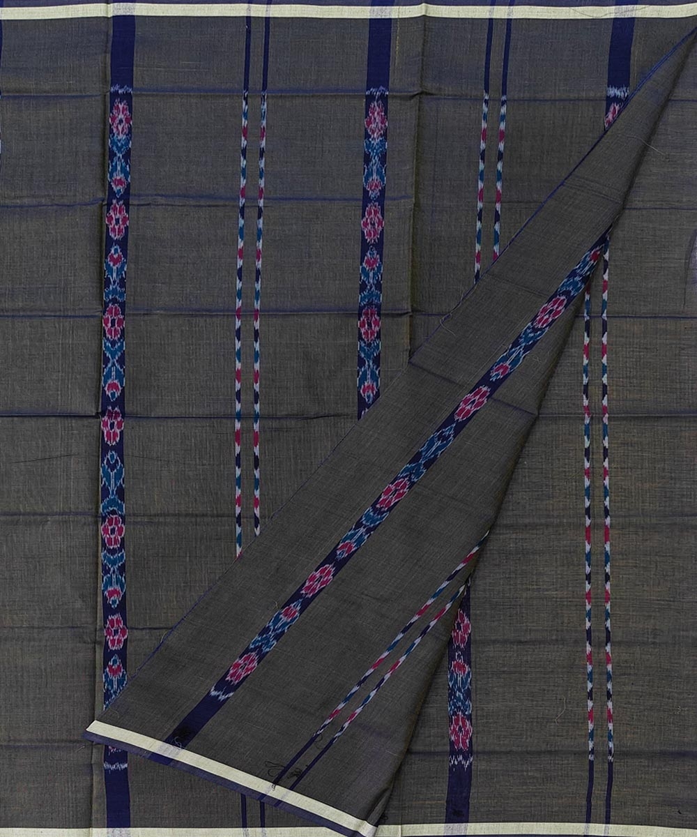 Olive Sambalpuri Handwoven Cotton Lugi Image 2