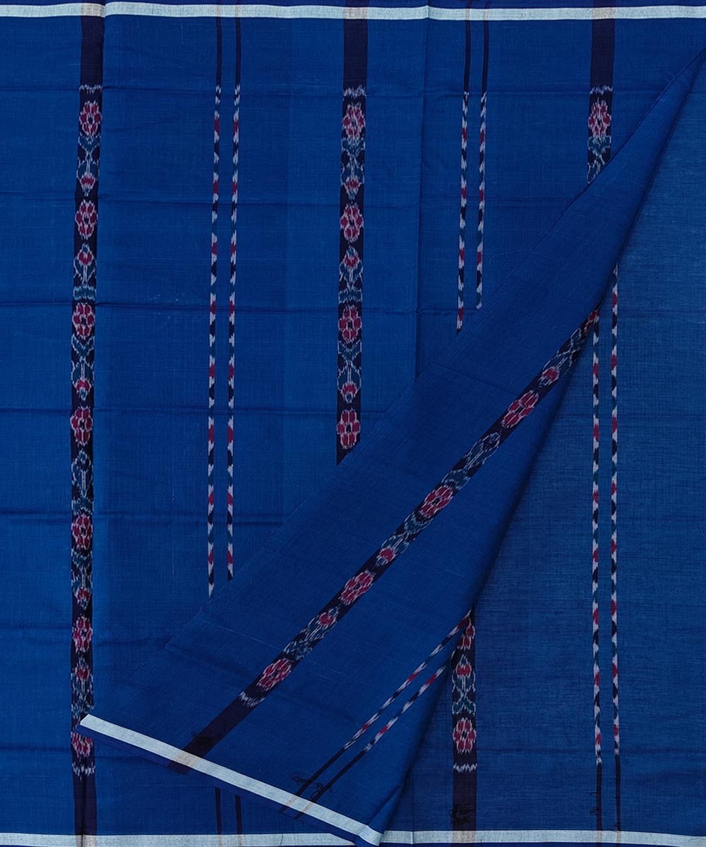 Blue Sambalpuri Handwoven Cotton Lugi Image 2