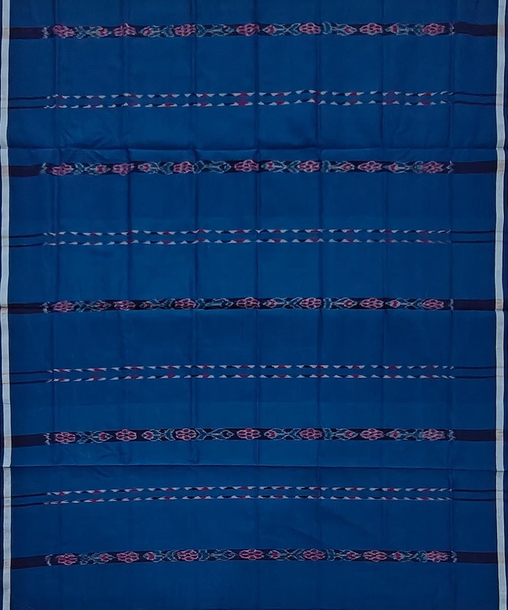 Blue Sambalpuri Handwoven Cotton Lugi Image 3
