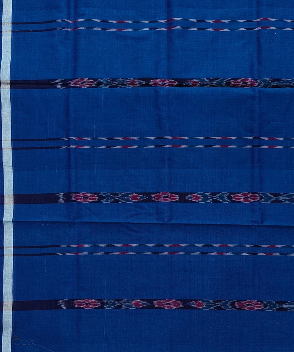 Blue Sambalpuri Handwoven Cotton Lugi Image 4