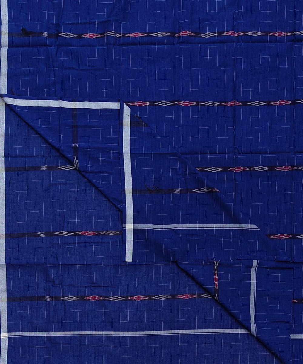 Blue Sambalpuri Handwoven Cotton Lugi Image 1