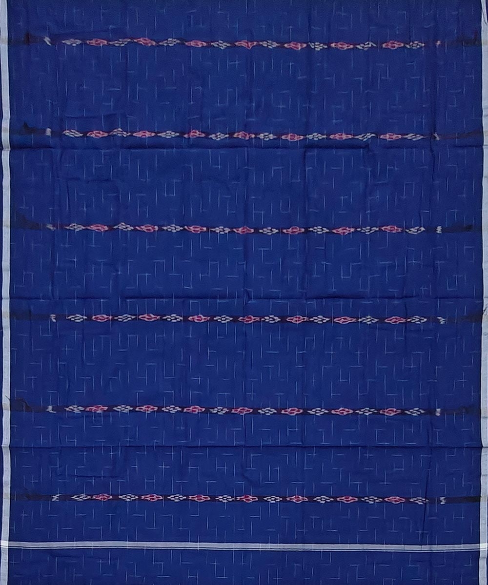 Blue Sambalpuri Handwoven Cotton Lugi Image 3
