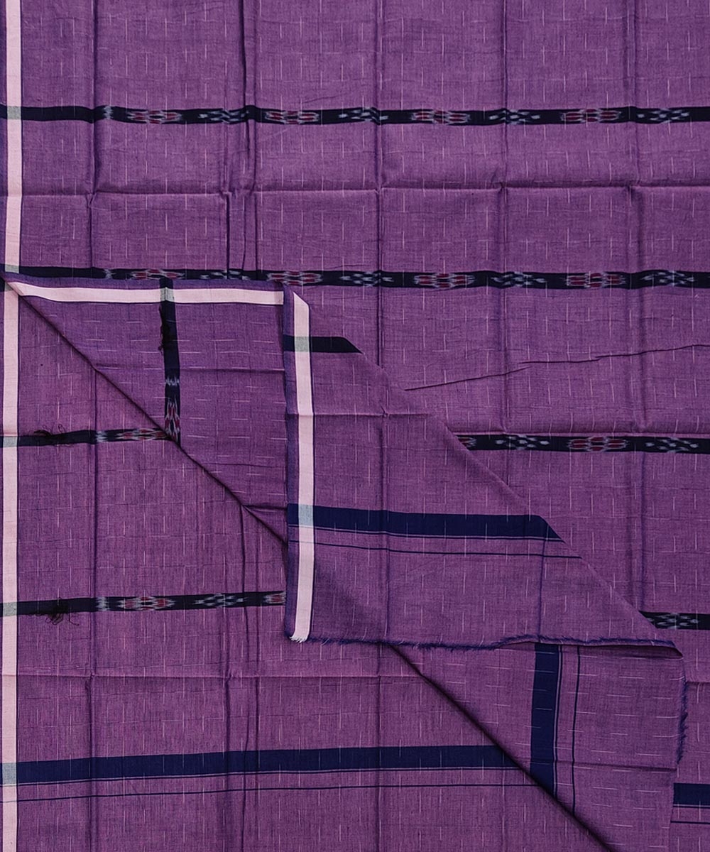 Purple Sambalpuri Handwoven Cotton Lugi Image 1