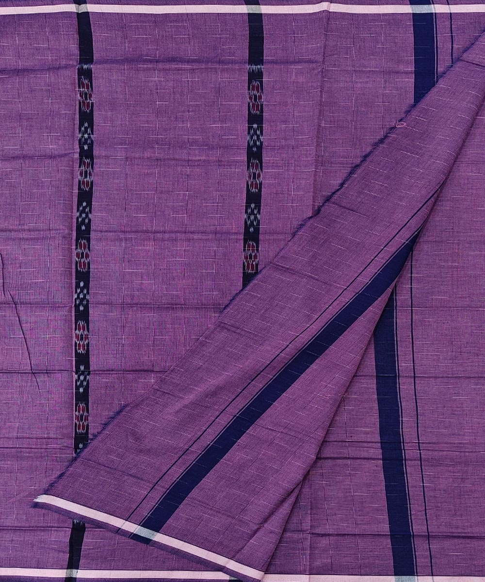 Purple Sambalpuri Handwoven Cotton Lugi Image 2