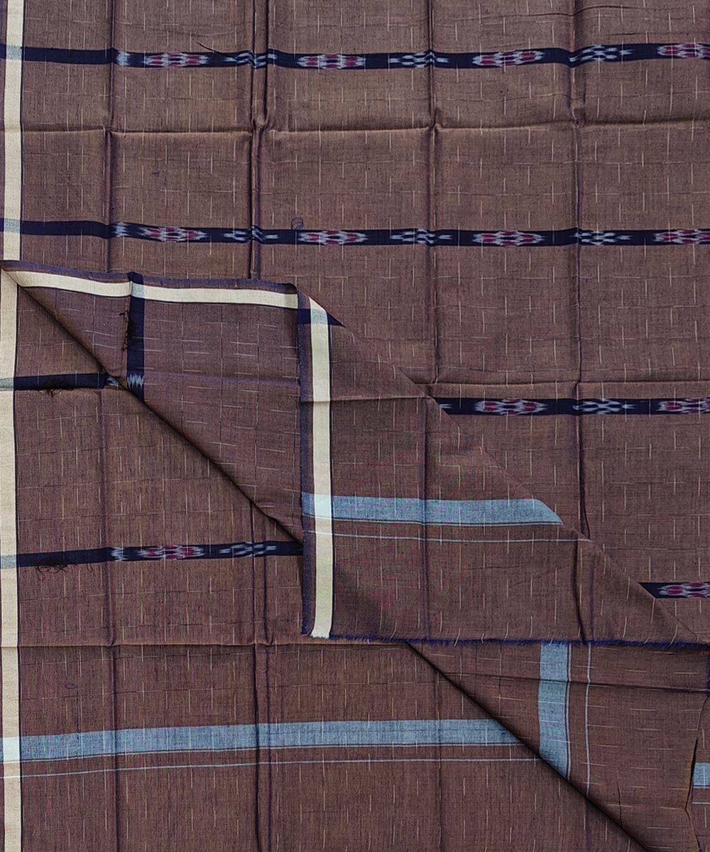 Brown Sambalpuri Handwoven Cotton Lugi Image 1