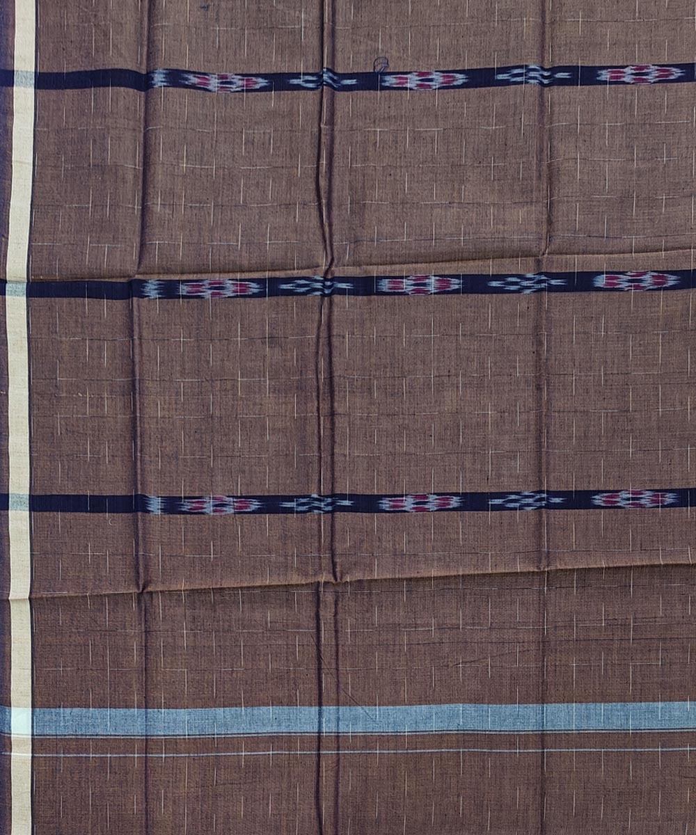 Brown Sambalpuri Handwoven Cotton Lugi Image 4