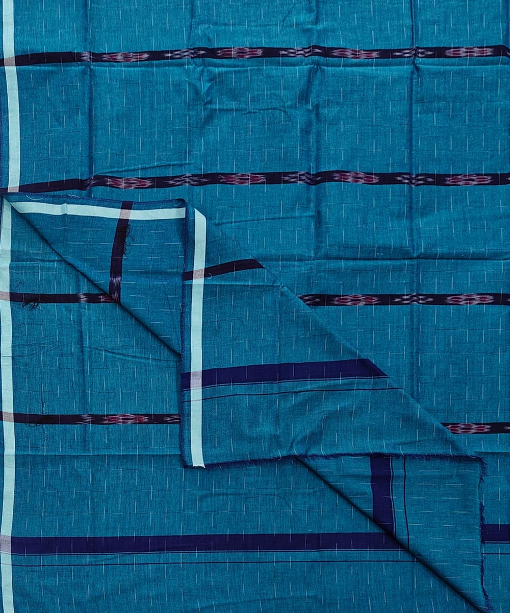 Blue Sambalpuri Handwoven Cotton Lugi Image 1