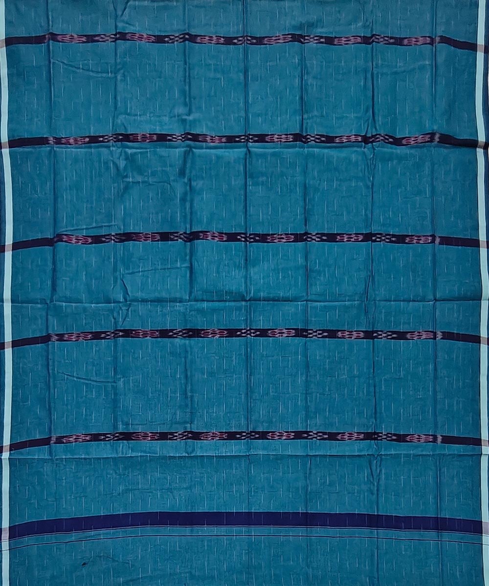 Blue Sambalpuri Handwoven Cotton Lugi Image 3