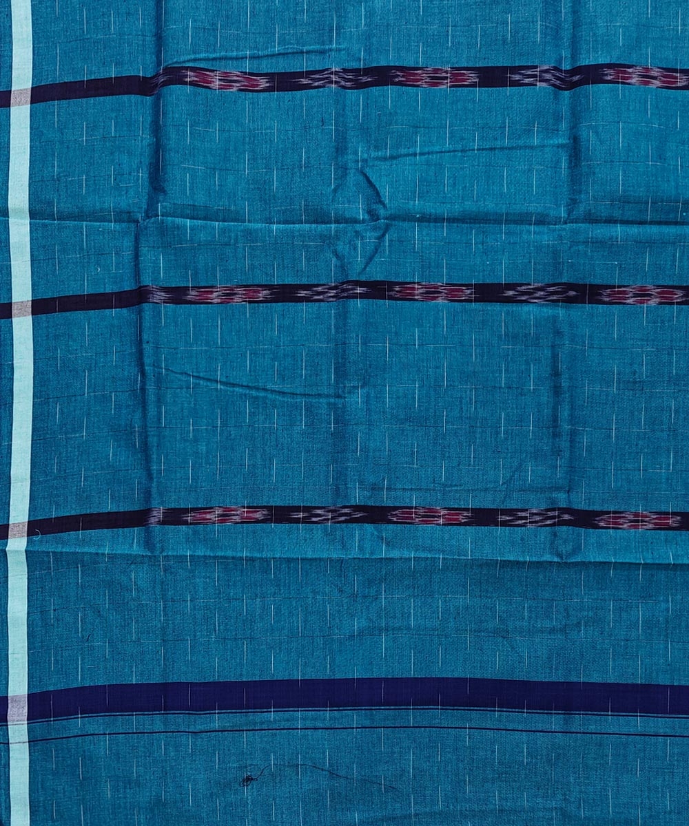Blue Sambalpuri Handwoven Cotton Lugi Image 4