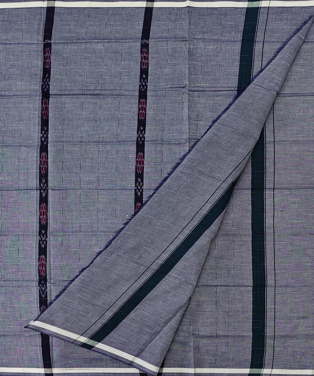 Gray Sambalpuri Handwoven Cotton Lugi Image 2