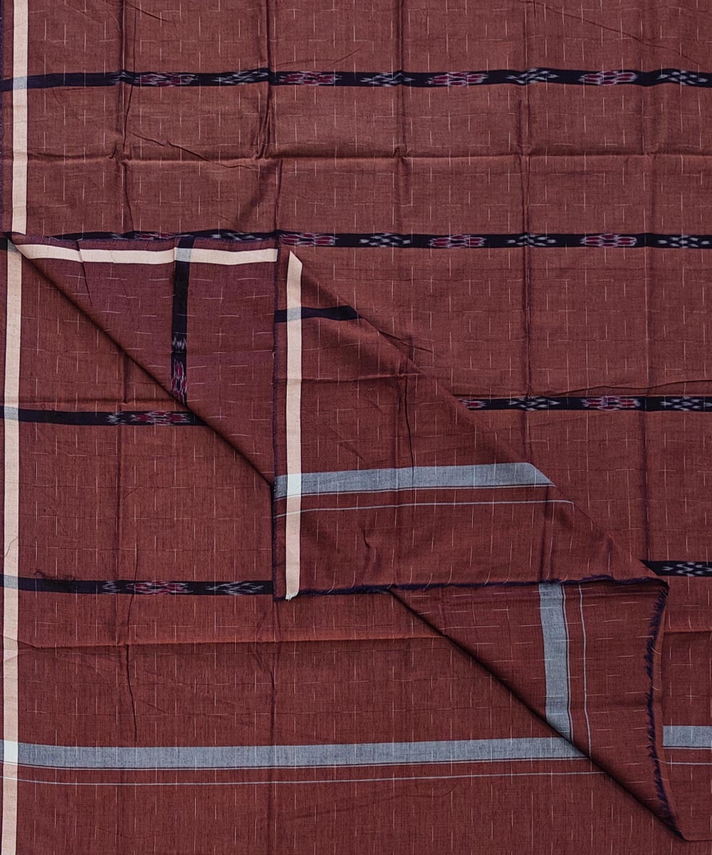 Brown Sambalpuri Handwoven Cotton Lugi Image 1