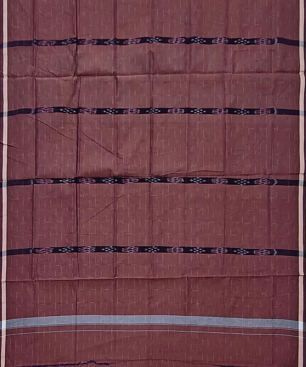 Brown Sambalpuri Handwoven Cotton Lugi Image 3