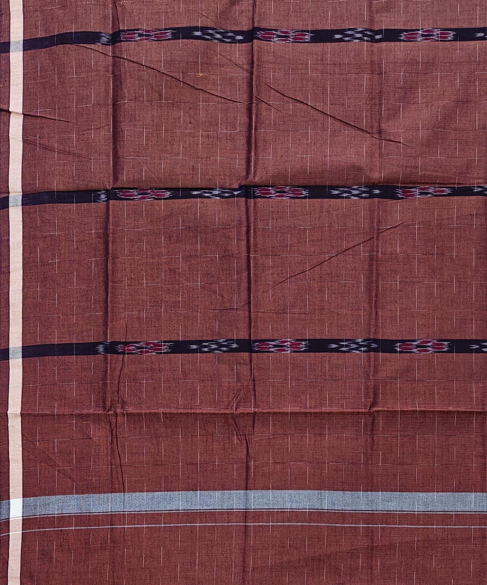 Brown Sambalpuri Handwoven Cotton Lugi Image 4