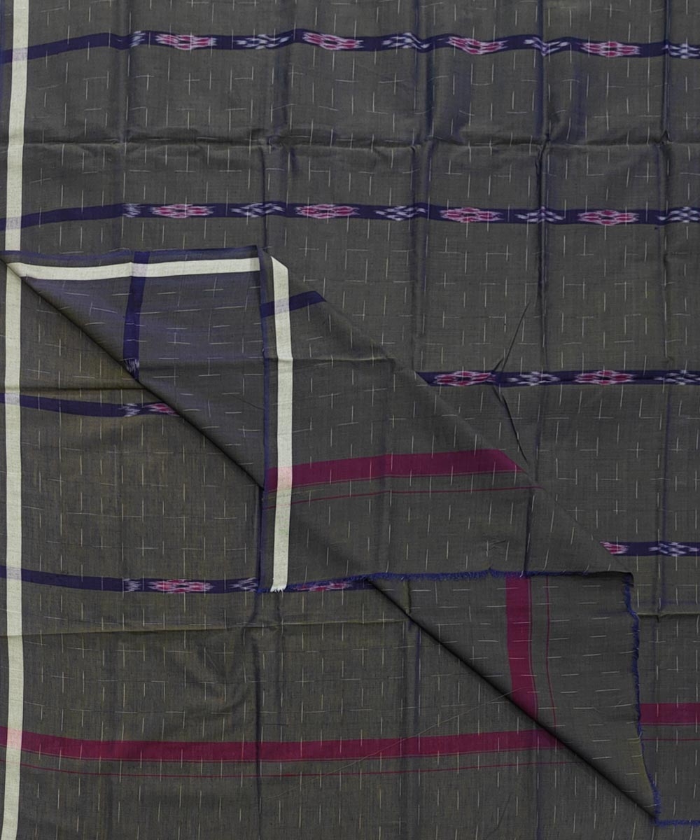 Olive Sambalpuri Handwoven Cotton Lugi Image 1