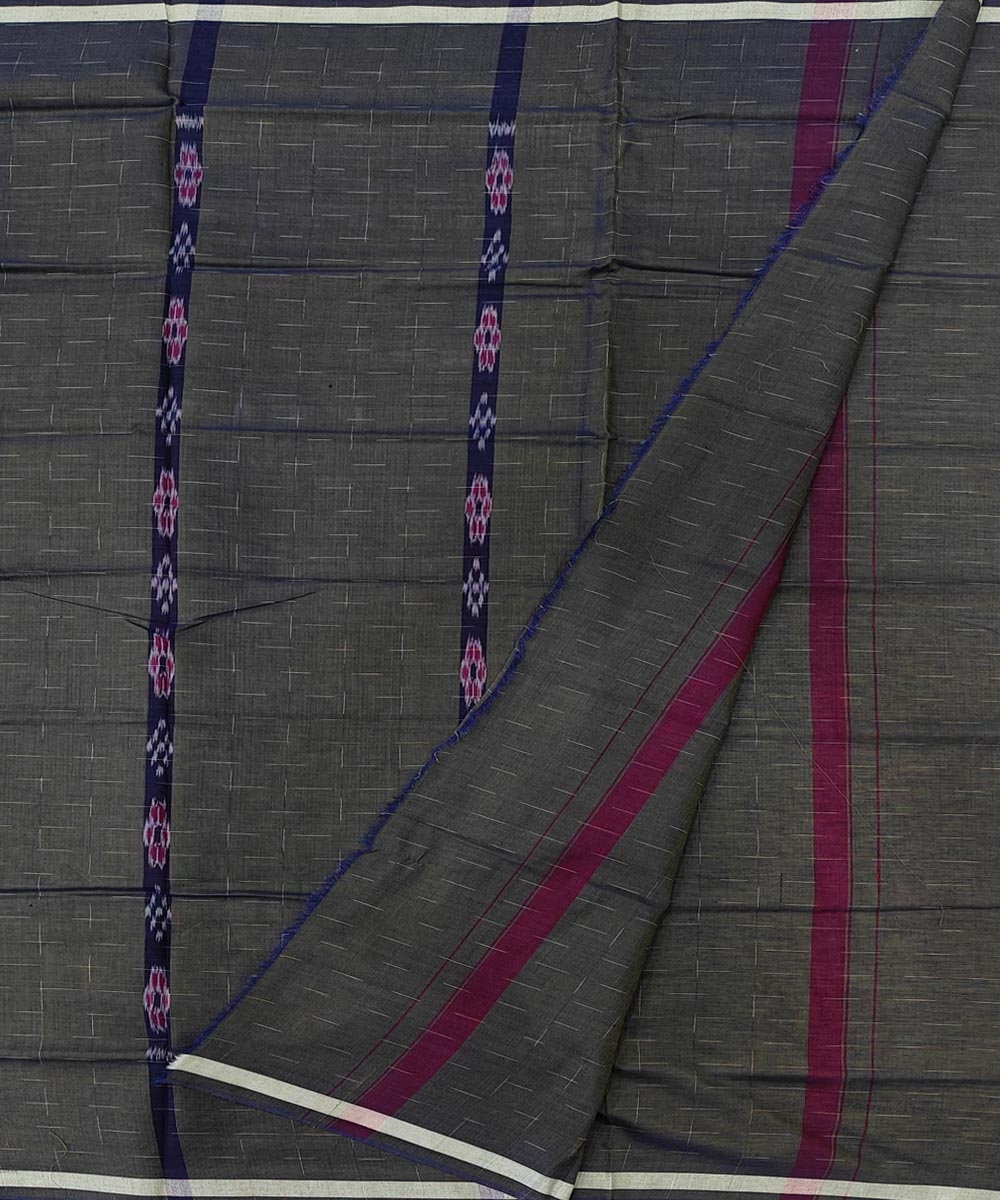 Olive Sambalpuri Handwoven Cotton Lugi Image 2