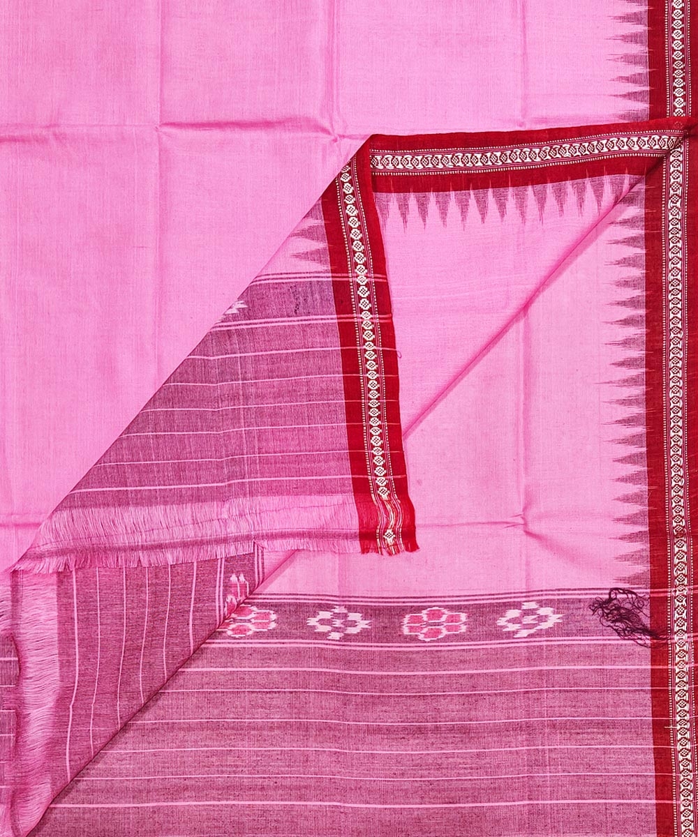 Pink Red Sambalpuri Handwoven Cotton Gamuchha Image 1