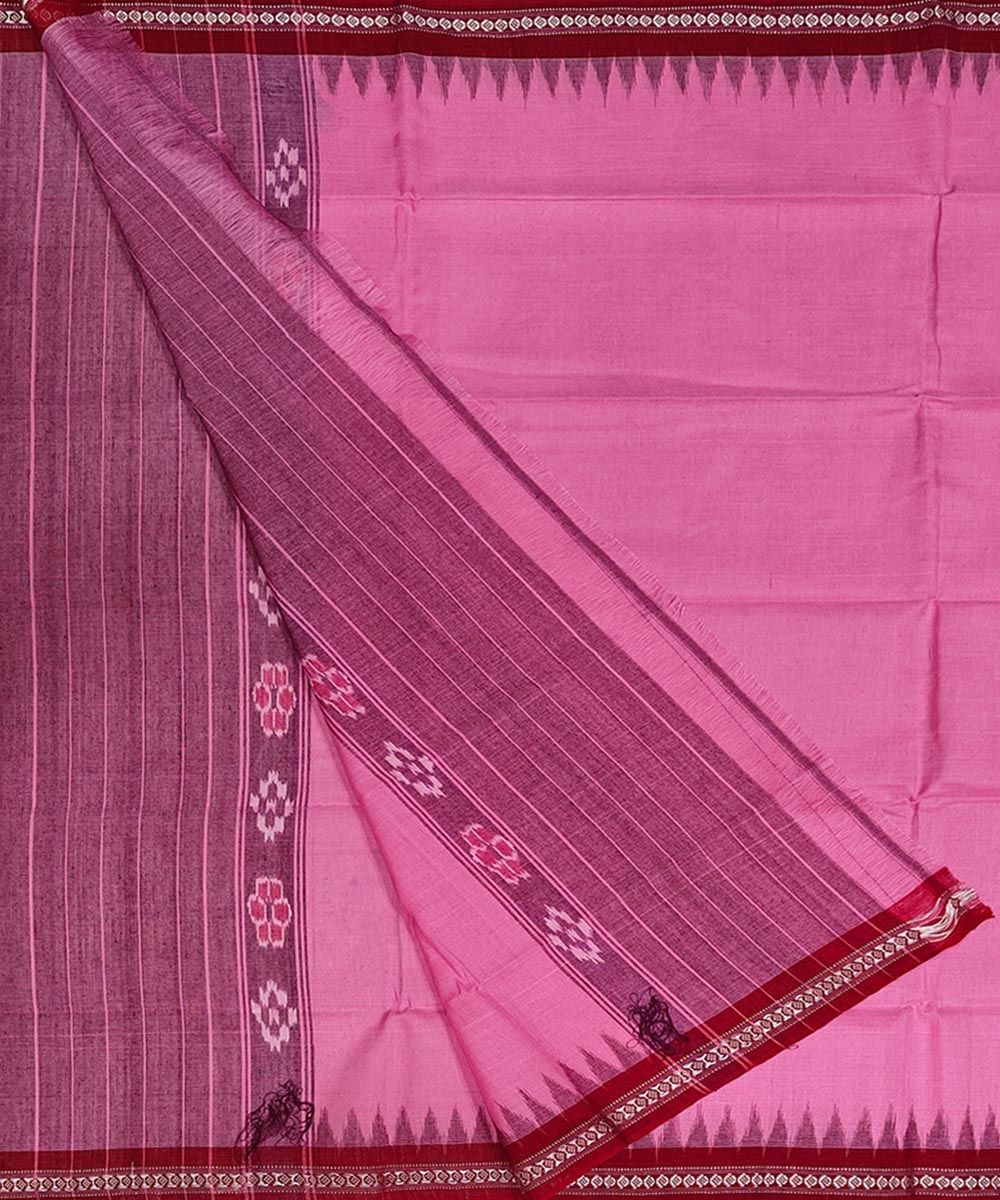 Pink Red Sambalpuri Handwoven Cotton Gamuchha Image 2