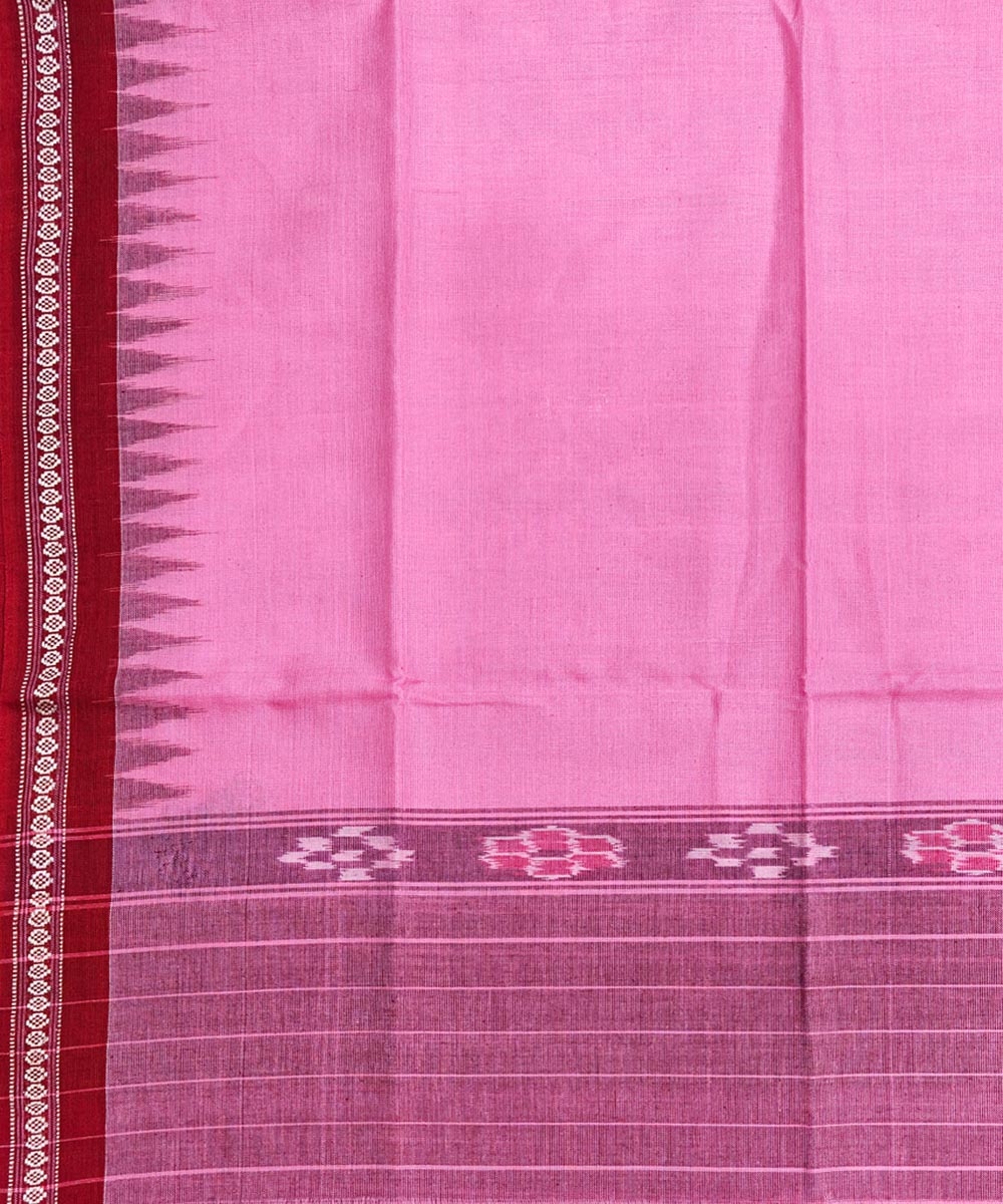 Pink Red Sambalpuri Handwoven Cotton Gamuchha Image 4