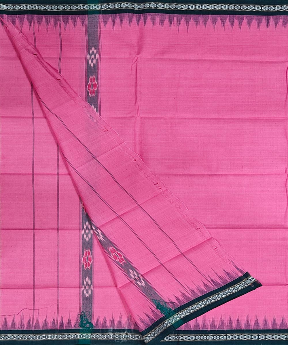 Pink Green Sambalpuri Handwoven Cotton Gamuchha Image 2